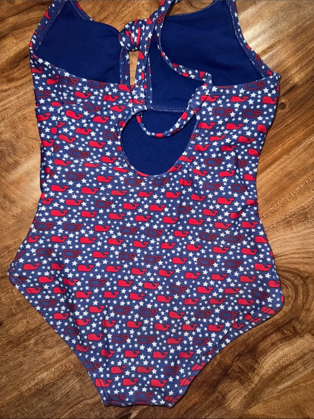 Vineyard vines - target Girls Navy Red Whale Print One-Piece Swimsuit size 4/5